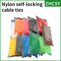 Brida para cables de nailon y plástico autoblocante, color blanco y negro, 3x100, 150, 200, 4x150, 200, 5x200mm, anillo de sujeción de retención, Cable Industrial