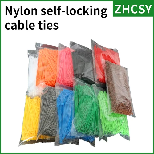 Imagen 1 del producto Brida para cables de nailon y plástico autoblocante, color blanco y negro, 3x100, 150, 200, 4x150, 200, 5x200mm, anillo de sujeción de retención, Cable Industrial