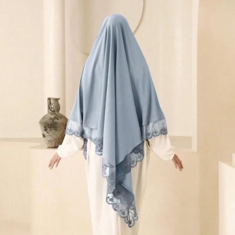 

Ladies' Autumn/Winter Malaysia Solid Color Lace Scarf Arab Middle East Dubai Muslim Scarf Fashion Solid Color Sunscreen Shawl