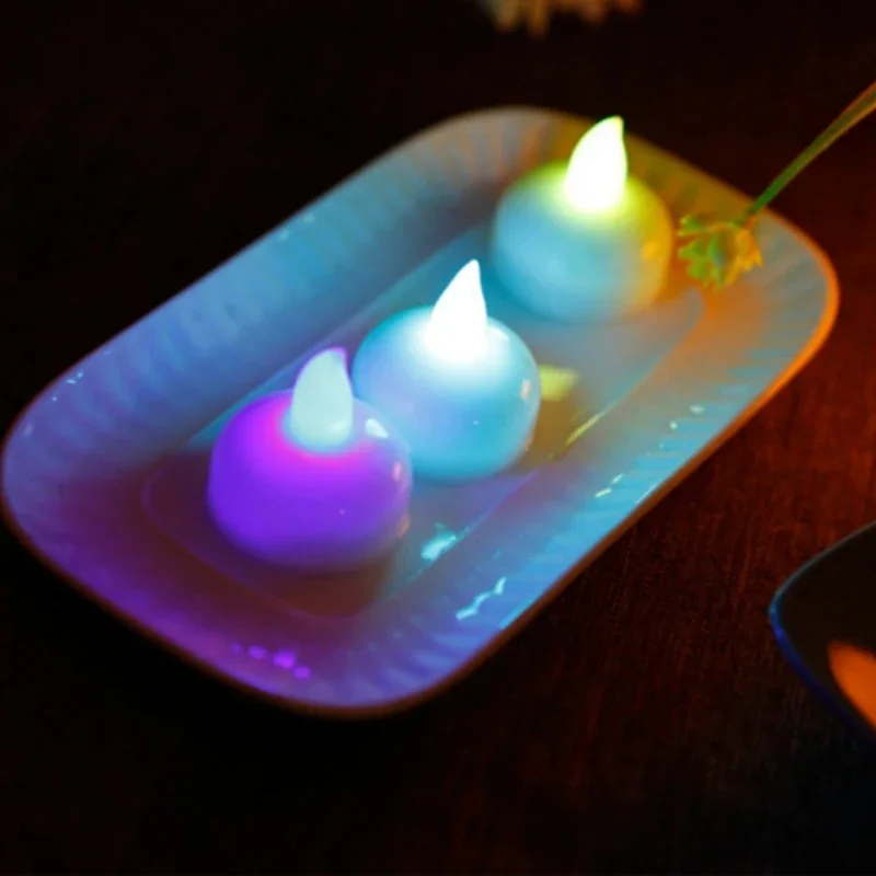 Flameless Floating Atmosphere Light Waterproof Floating Candle Romantic LED Electronic Light Flameless Floating Tea Lights