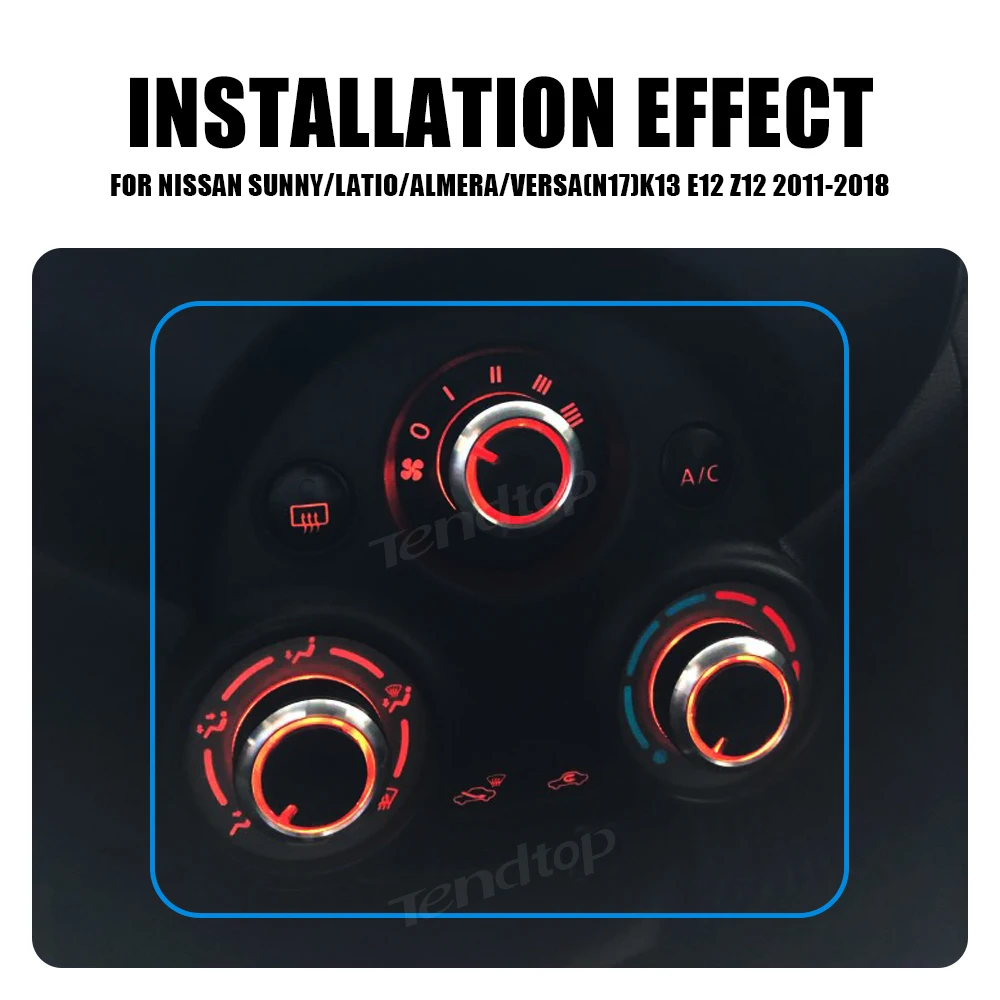 A/C Air Conditioning Knob Cover Sticker Control Switch Car Interior Part for Nissan New Sunny March Latio Almera Versa N17 K13