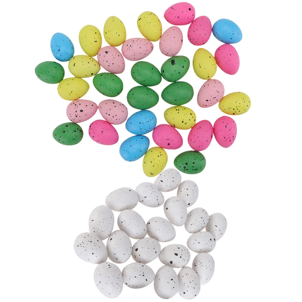 

100 Pcs Bird Egg Decorative Plastic Fake Egg Plastic Toy Eggs for Easter Crafts Props Montessori Education Play