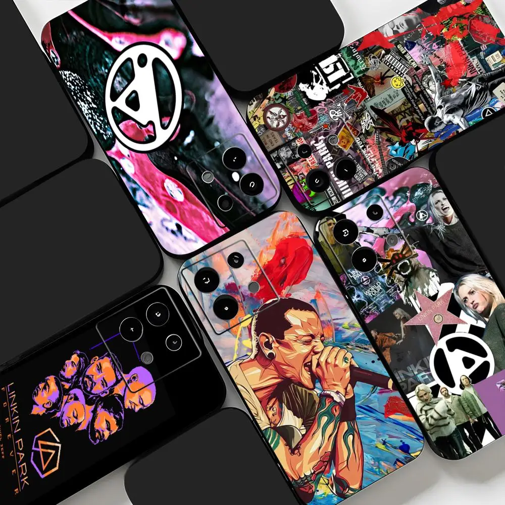 Quente l-linkin p-park rockband caso de telefone para redmi nota 14 13 12 11 pro plus s 5g 14c a3 macio preto capa de telefone