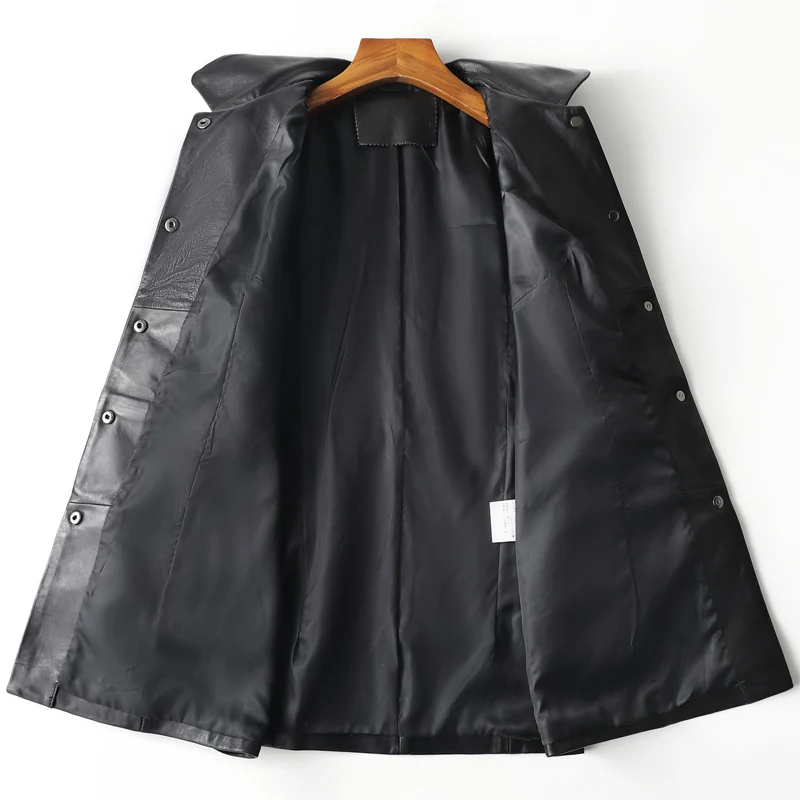 Trench in vera pelle di pecora per donna 2024 Autunno Inverno 100% giacca in vera pelle Cappotti e giacche casual di media lunghezza