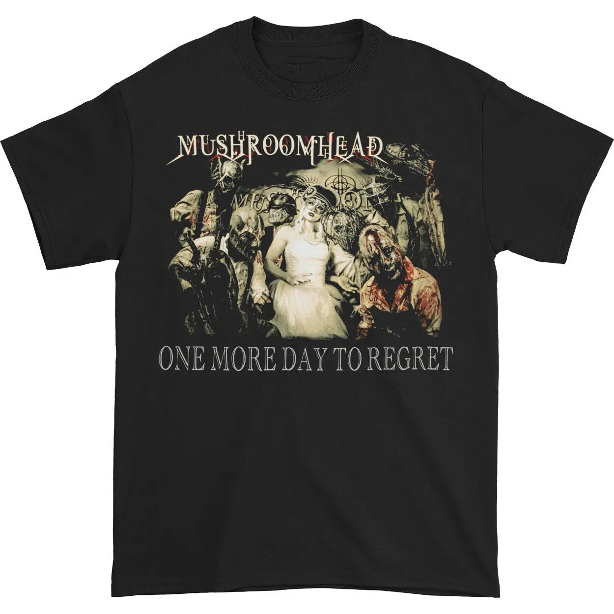 Vtg Mushroomhead Band One More Day To Regret Cotton Black Full Size Shirt MM1689