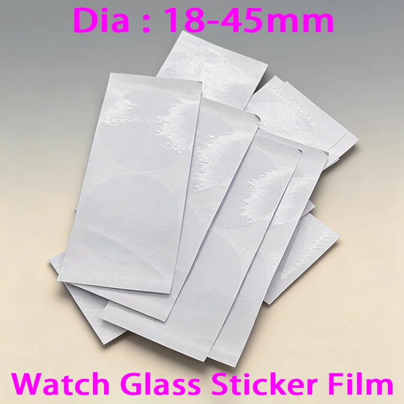 Watch Glass Sticker Film Transparent Protective Film No Glue No Trace After Tearing For 18-45MM Watch Case Glass Dust-Proof Film