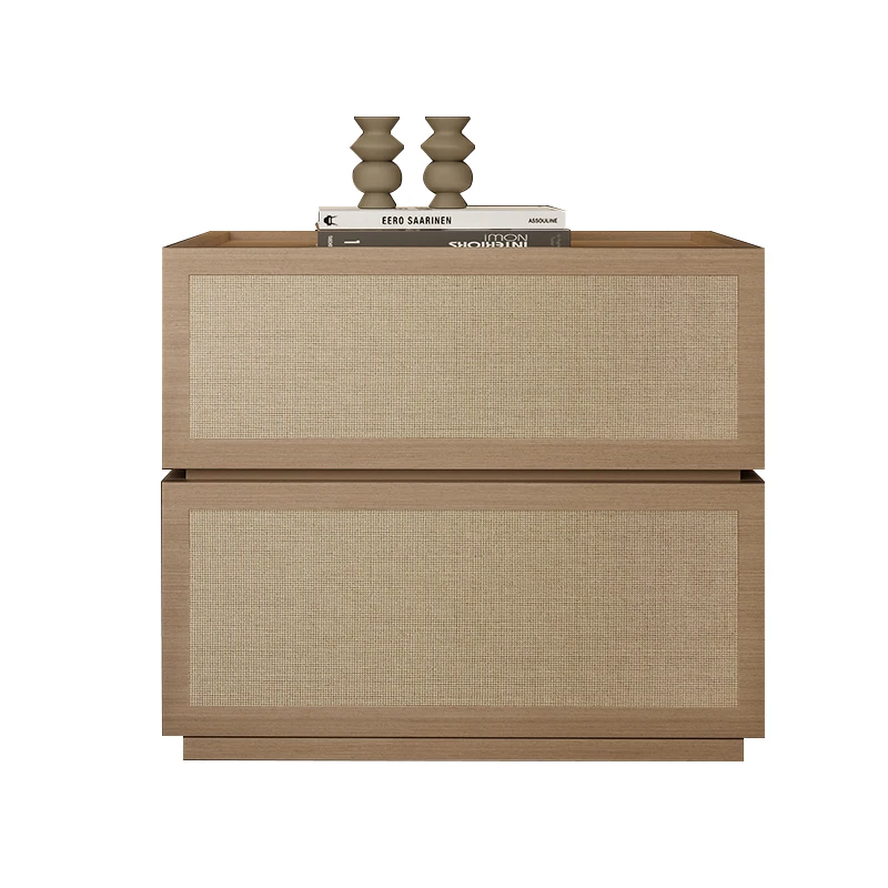 Nordic building block bedside table rattan two pumping bedroom storage locker modern simple linen pumping surface