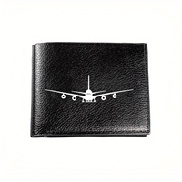 Airplane Silhouette: Stylish Mens Wallet,Premium Nice,Business Casual Design,Elegant Simple Practical Quality,Creative Graphic P