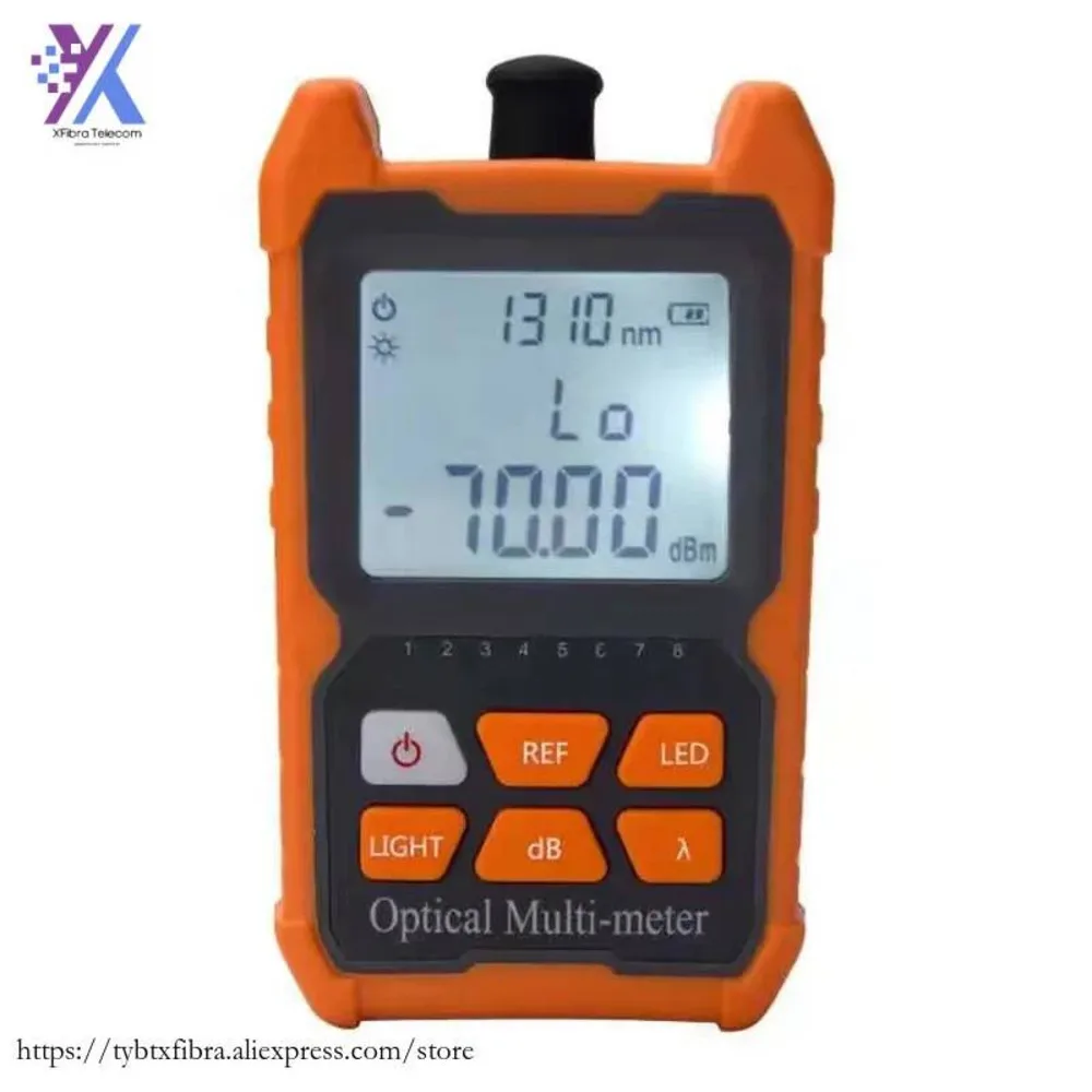 High Quality Handheld Fiber Optical Power Meter -70+6 dBm Mini OPM with Dry Battery Support and Lighting