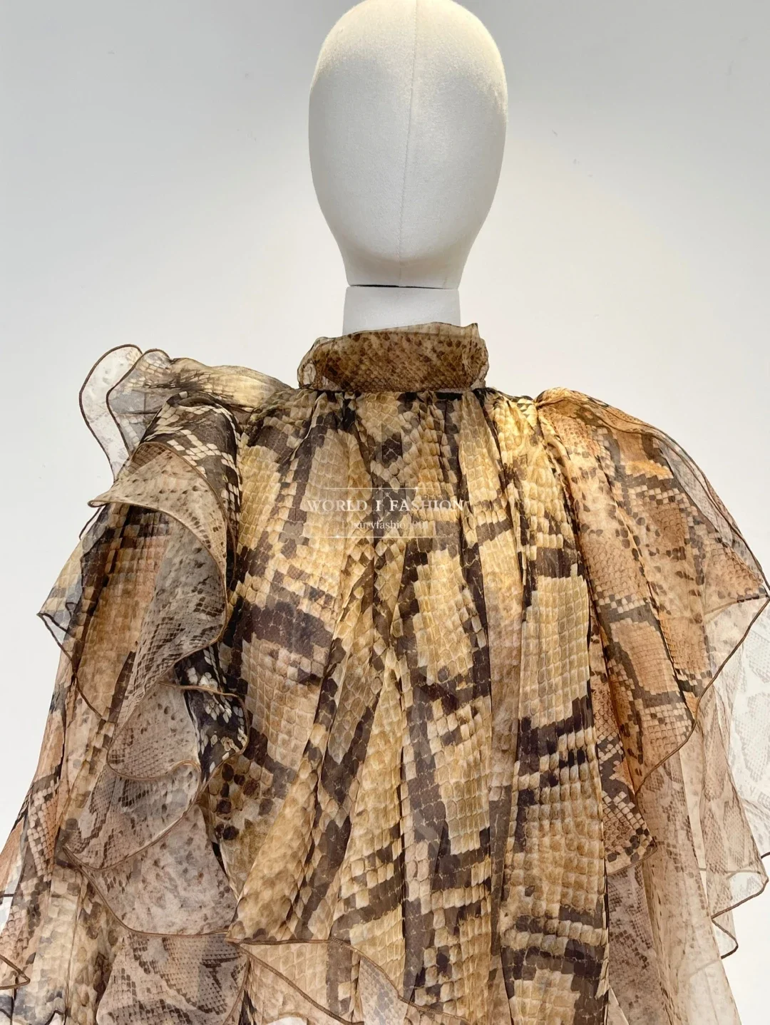 2025 المرأة الجديدة عالية الجودة الكلاسيكية بيثون نمط الحرير الخالص ربطة القوس فيونكة خمر المرأة عطلة بلوزة #4