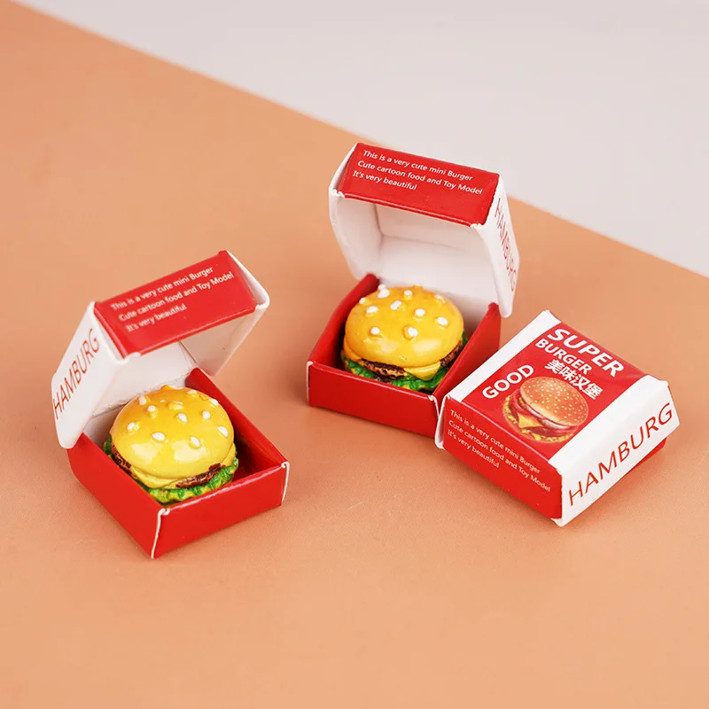 

Мини кукольный дом украшения BURGER коробки упаковки бургер коробки не складывая коробки пикник игрушки