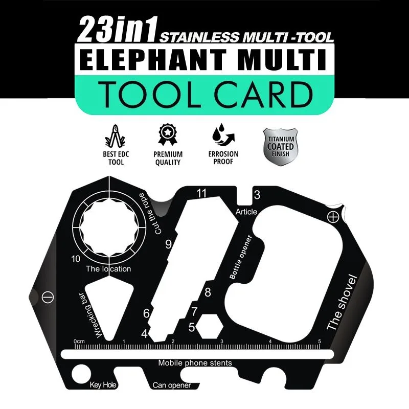 Outdoor Portable Card Knife, EDC Multifunctional Survival Tool Card for Camping Hiking Emergency Use