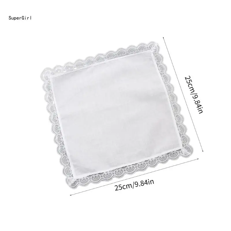 Lace Pocket Towel for Sports, Travel, Work, Grooms, Weddings, Proms J78E