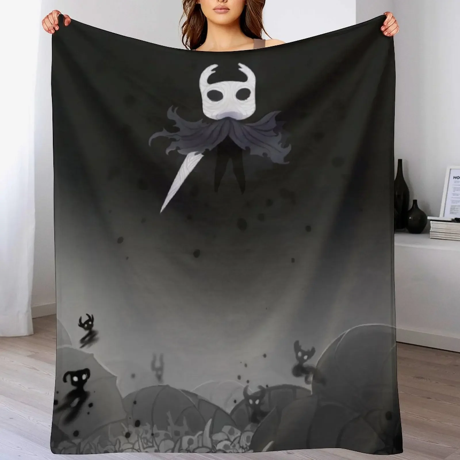 Hollow Knight in the Abyss Throw Blanket Cozy Throw Blanket Birthday Gift for Him Her