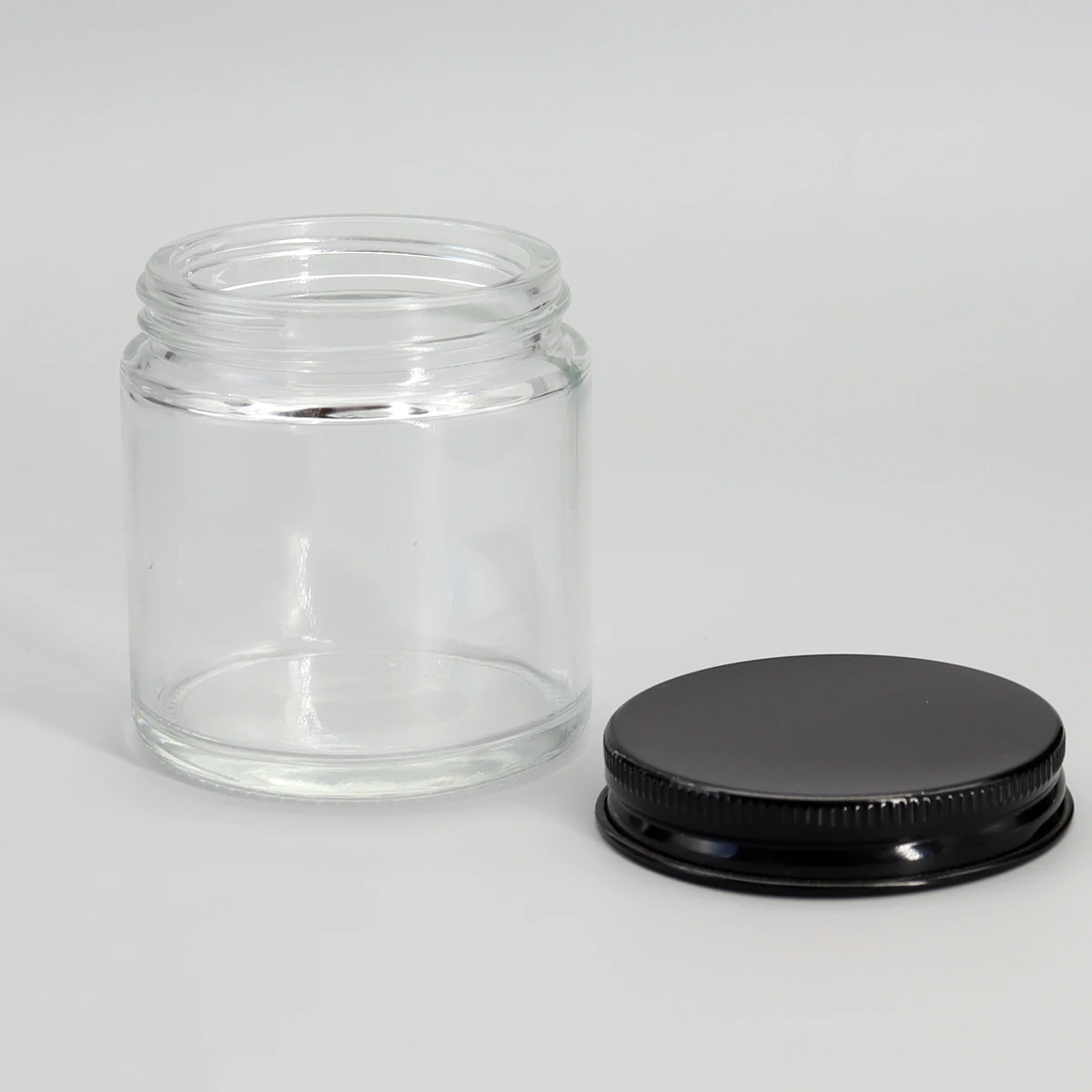 

6 x 100g Transparent Glass Jar Pot Skin Care Cream Bottle Cosmetic Container 100cc Clear MakeupTool With Black Lids