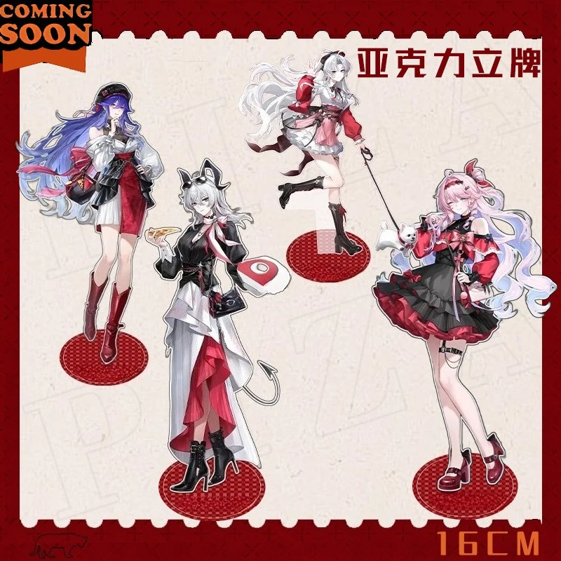 Game Wuthering Waves Acrylic Stand Anime Figure Danya Luzilla Carlotta Zanni Stand Badge Flowing Sand Mahjong Ticket Keychain