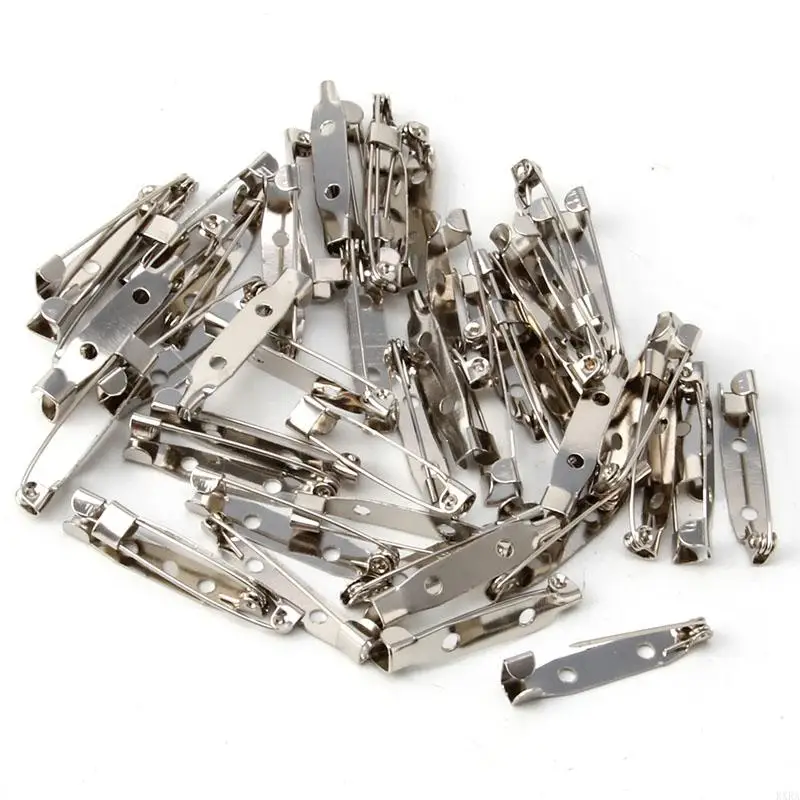 Kxra 50pcsブローチクリップベースピンアクセサリージュエリー装飾的な味方15〜40mm