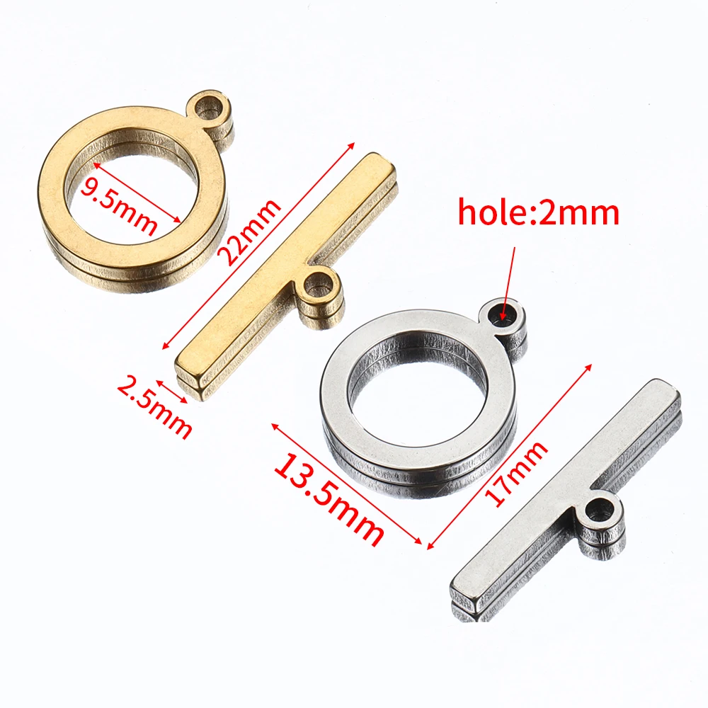 5 Sets of Stainless Steel Gold Flat OT Toggle Clasp DIY Jewelry Making Necklace Bracelet Connector Hook Found Supplies image 3