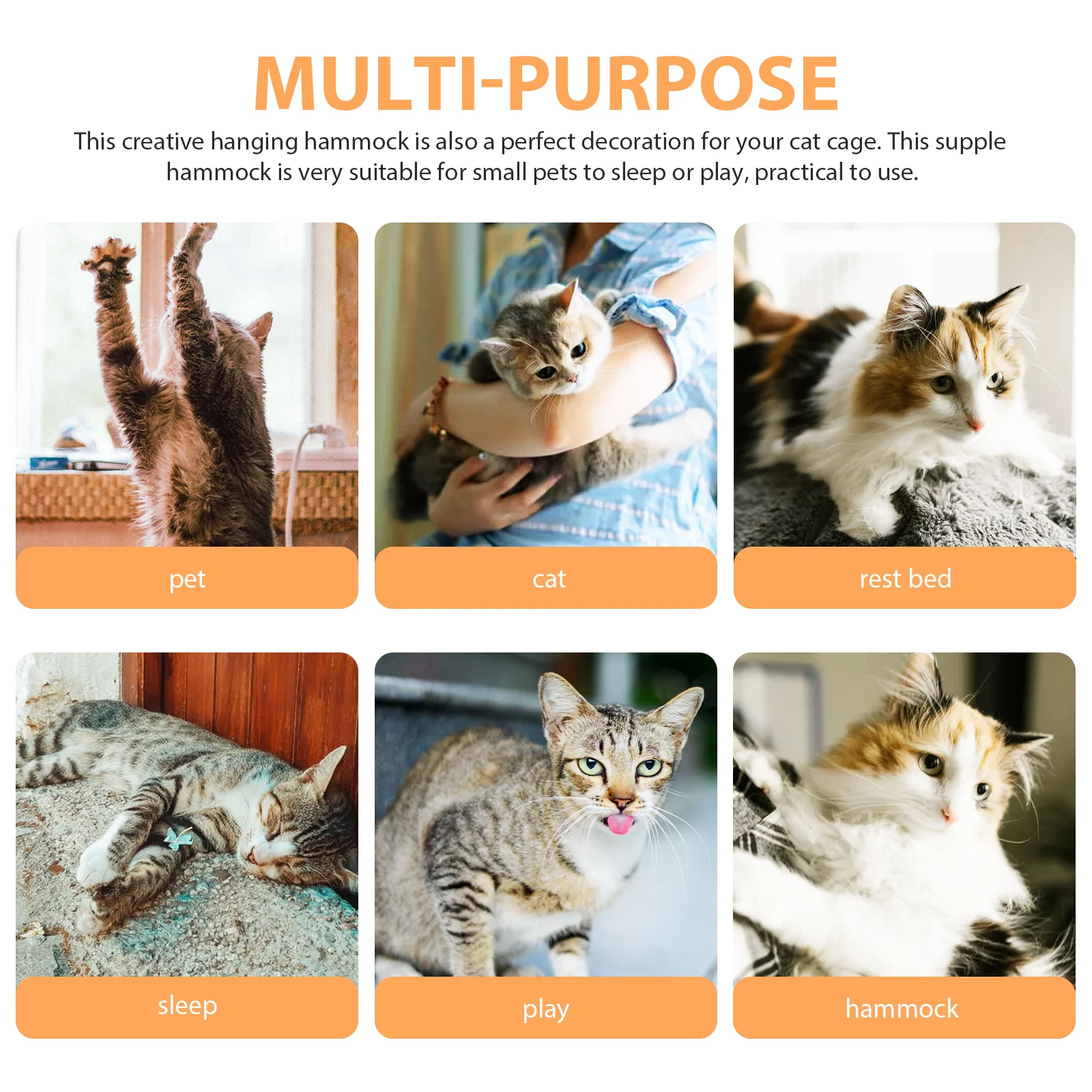 

Cat Bed Lounge Chair Pet Hammock Window with Suction Cup Perch Hammocks for Indoor Cats