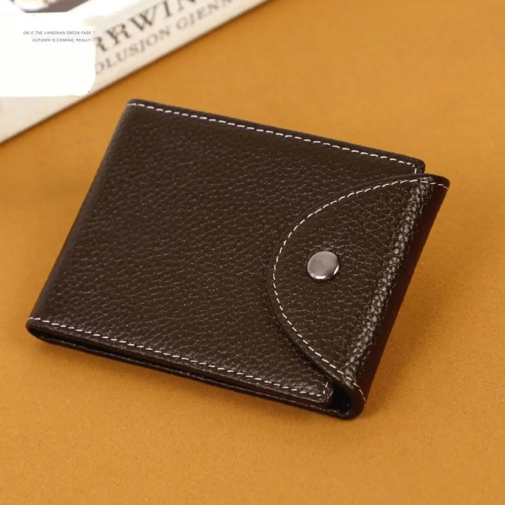 Solid Color Men Purse Leisure Foldable Wear-resistant Card Bag Ultrathin Multi-position Men Wallet Daily Use