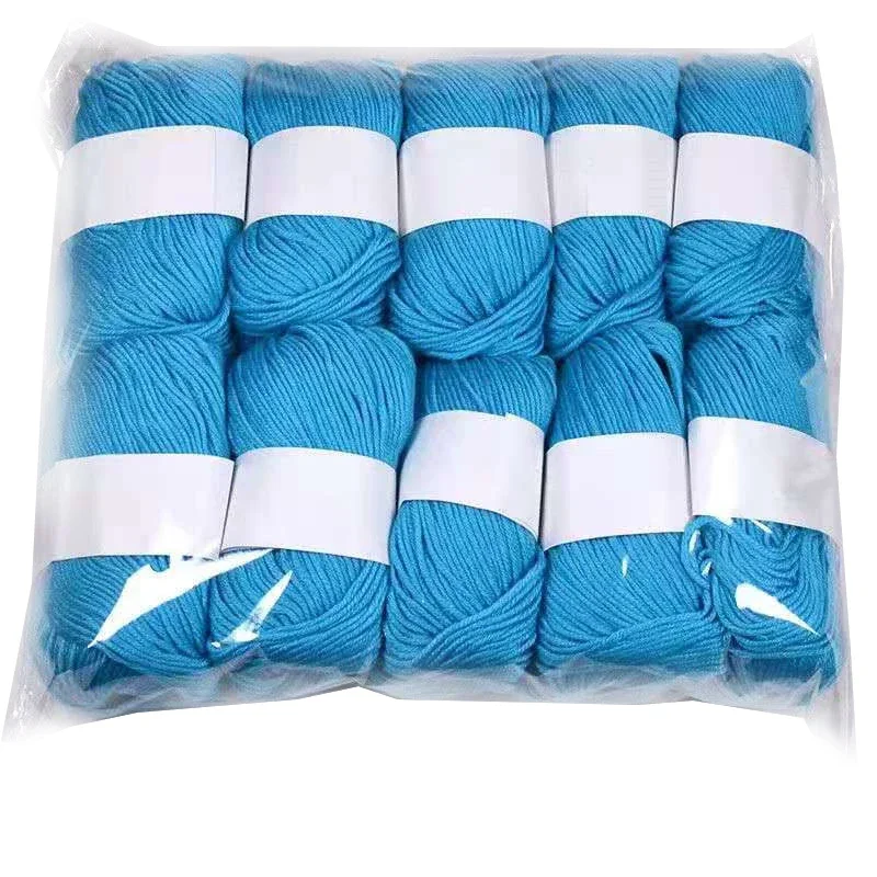 10pcs 6 Shares Baby Wool Hot Sale Multi Color Cotton Silk Knitting Yarn Soft Warm Baby Yarn for Hand Knitting Supplies 500g/lot