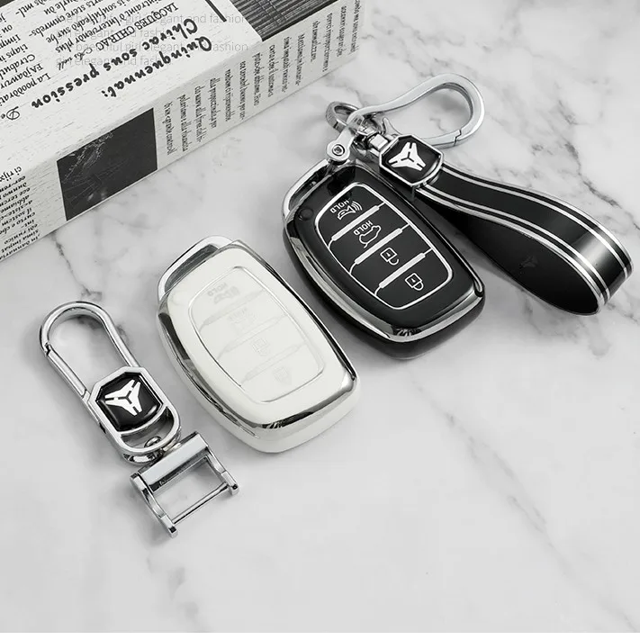 3 4 przycisk TPU samochodรณw inteligentne etui na klucz pokrywa dla Hyundai Tucson Santa Fe Rena Sonata Elantra Creta Ix35 Ix45 I10 I30 I40 akcesoria