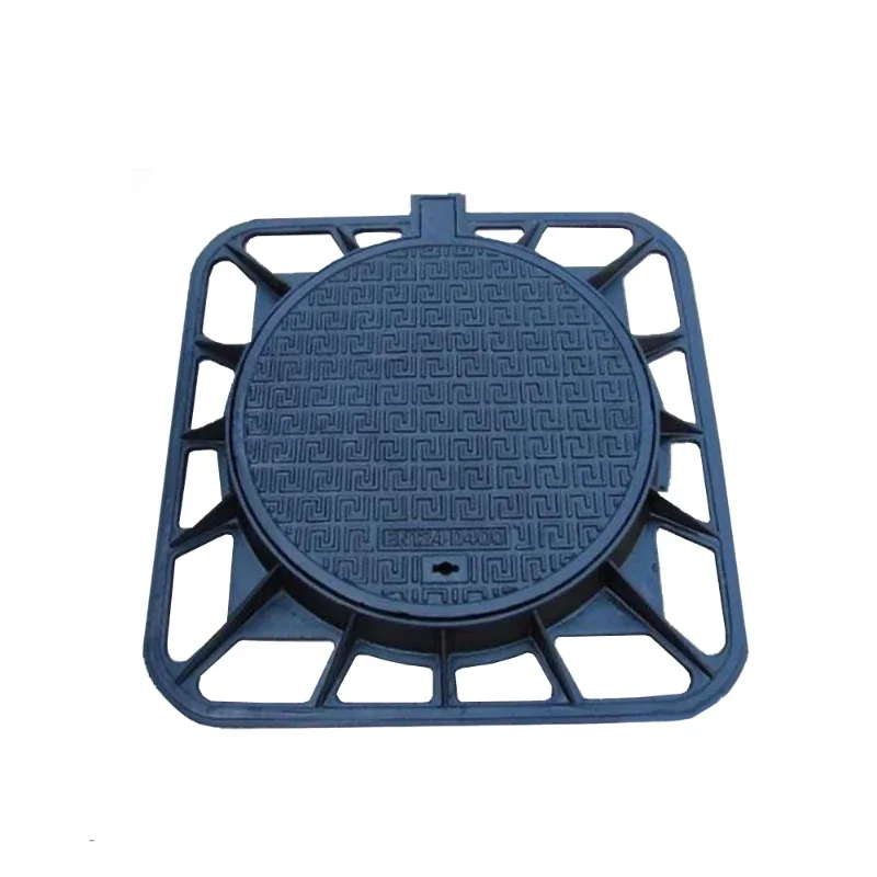 Ductile iron EN124 D400, hinges with rubber washers, locking system anti-theft electrical manhole cover