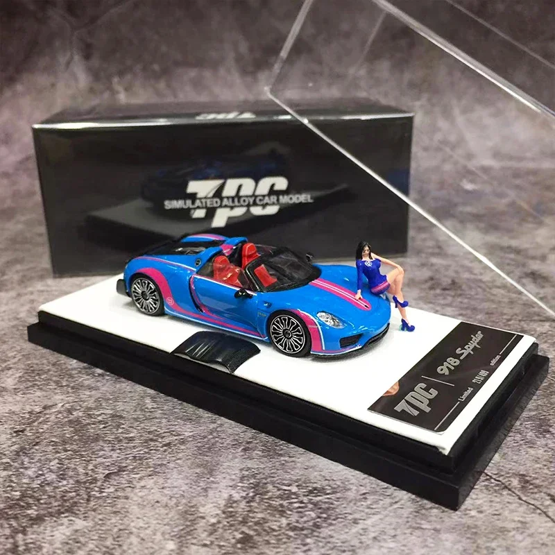 

TPC 1:64 Model Car 918 Spyder Alloy Die-Cast Sport Vehicle Blue Figure Version