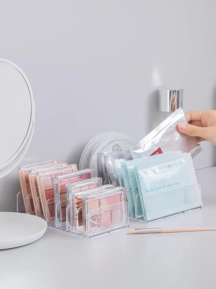 Boîte de rangement, tiroir, boîte de séparation, bureau transparent, boîte d'exposition de maquillage et de fard à joues, support de rangement de cosmétiques