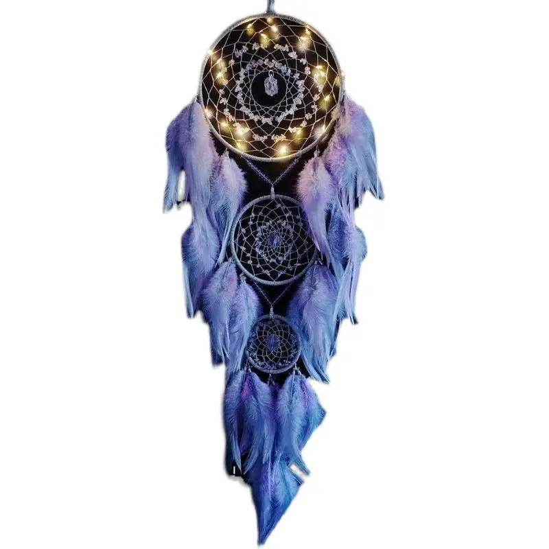 

Night light pendant large crystal purple ore birthday girl