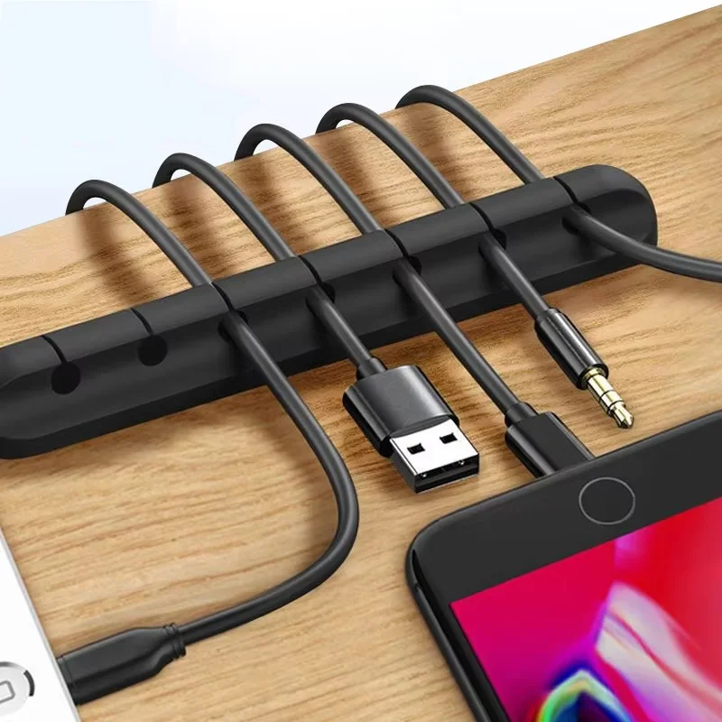 

Органайзер для кабелей, силиконовый держатель для кабелей, самоклеящийся, для USB-кабелей, кабелей мыши, шнуров клавиатуры, проводов гарнитуры