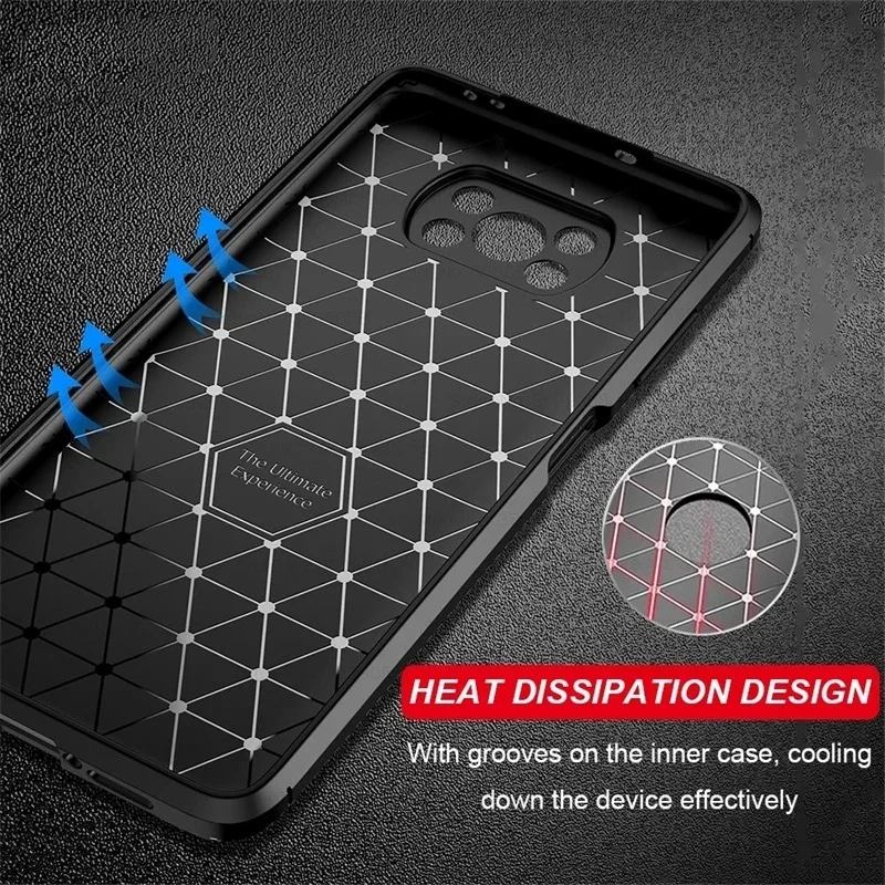 X3Poco حافظة ممتصة للصدمات من السيليكون رفيعة من ألياف الكربون مضادة للخبط حماية لهاتف Xiaomi Poco X3 Pro 3X X 3 NFC PocoX3 NFS Para Fundas