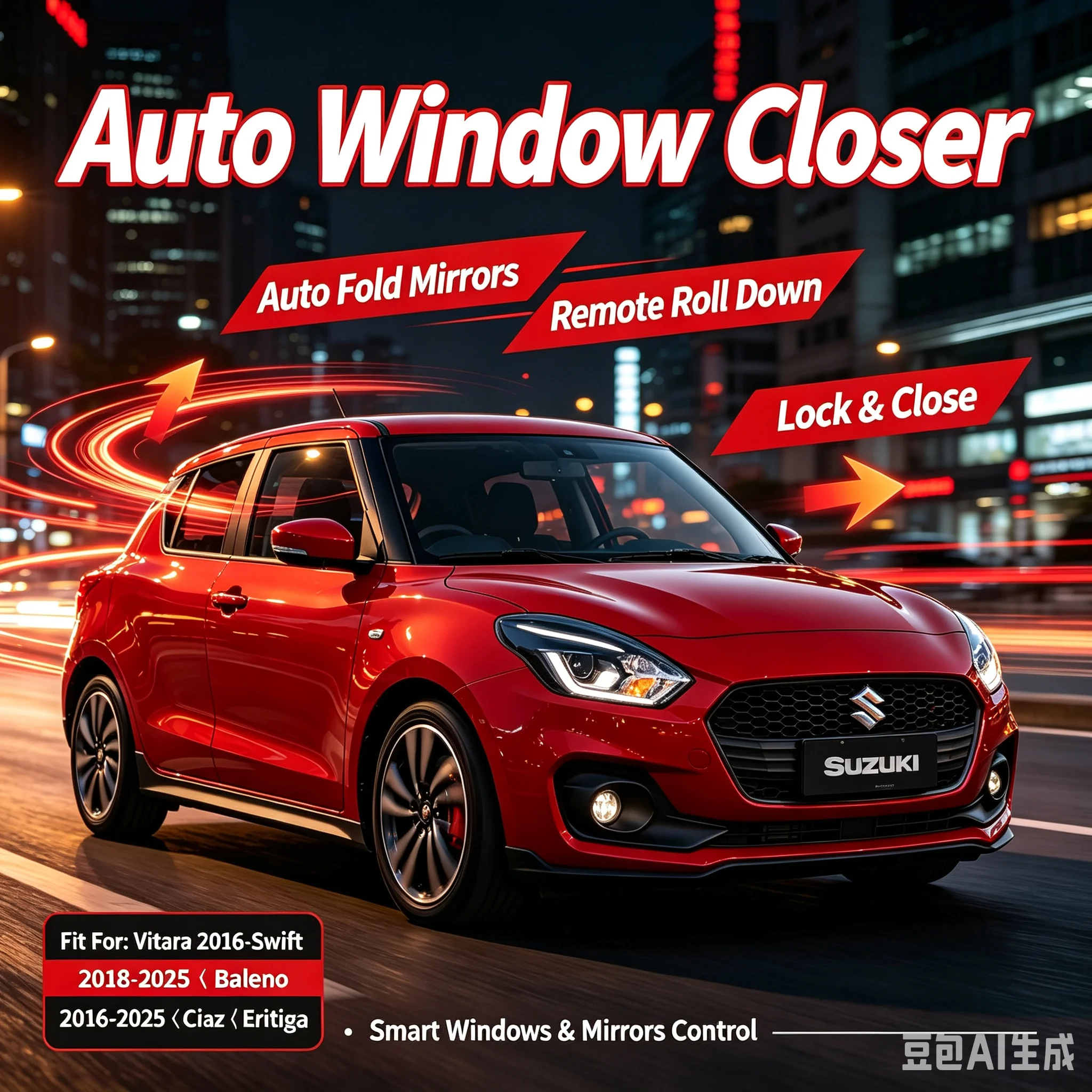 Automatic Window Closer Roll Up + Mirror Folding Module For Suzuki Vitara Swift Baleno Ciaz Ertiga 2016-2025