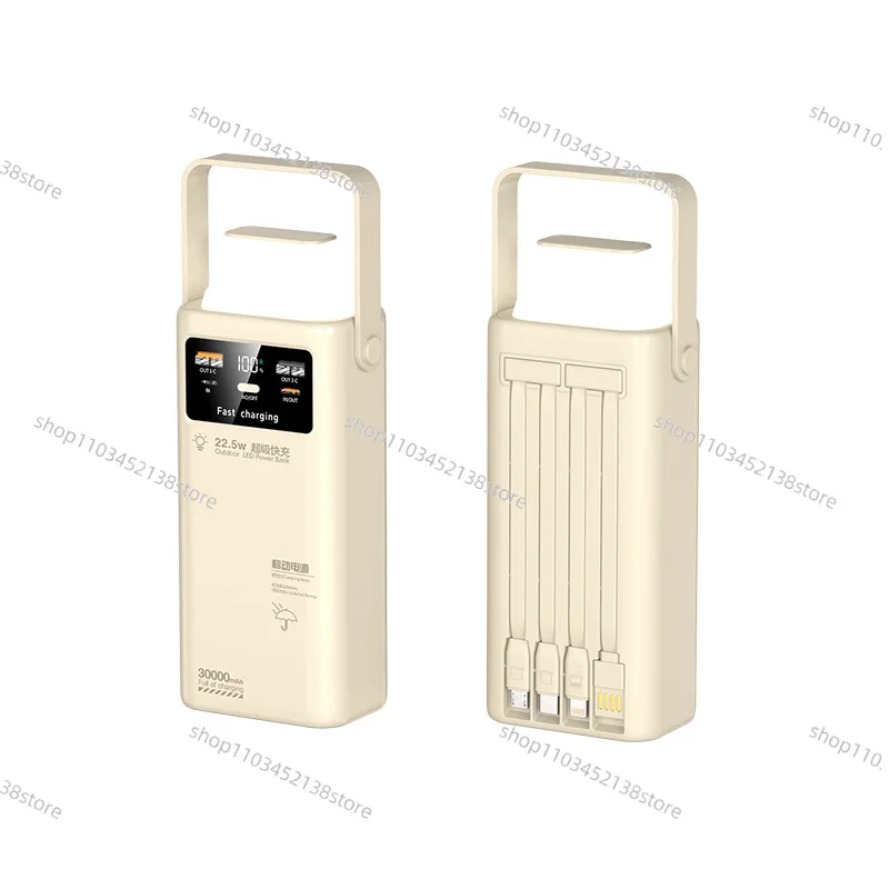 

Power Bank 66 Вт, быстрая зарядка, большая емкость с кабелем, 100 000 мАч, мобильный источник питания для общежития на открытом воздухе