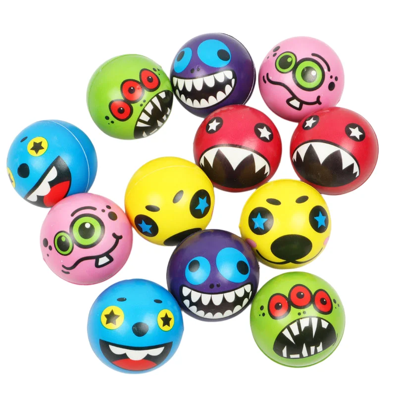 2PCS Expression Soft Balls Toy Funny Sponge Stress Ball Squeeze Smiley Face Grimace PU Foam For Kids For Adults Sports Toy Ball
