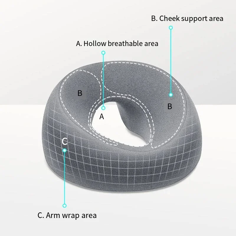 1PCS Ergonomics Lying Down Pillow Memory Foam Breathable Head Rest Support Pillow Body Massage Face Rest Pillow for Beauty Salon