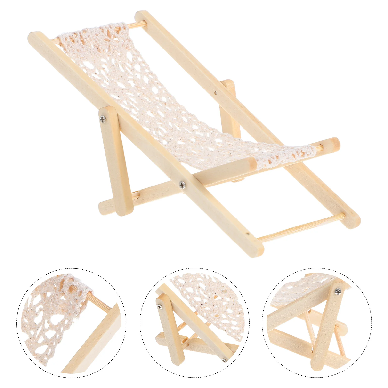 

3Pcs Mini Wood Beach Chair Tiny Miniature Chair for Fairy Garden Micro Landscape Decoration Outdoors Miniature Furniture