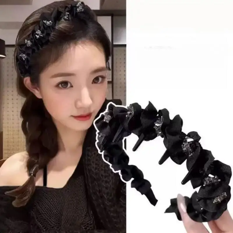 Elegantes, temperamentvolles Haarband mit Strass-Design für Damen, für den täglichen Gebrauch, rutschfestes Stirnband zum Waschen des Gesichts, Haar-Accessoires〔CC55〕