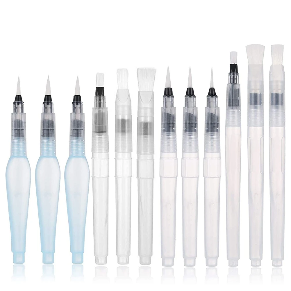 

New Water Color Brush Pen Set 12 Pcs Water Paint Brushes Refillable Watercolor Brush Pens for Student, Party, Craft (12Pcs)