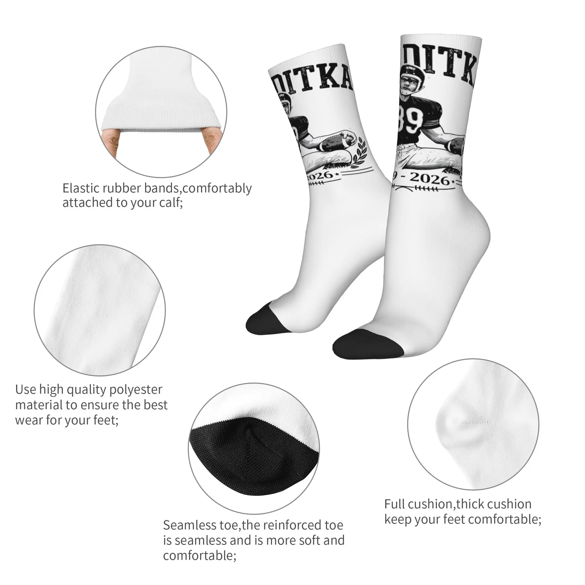 Mike Ditka Football Legend 89 Socks Men's Women's Polyester Socks Crazy Spring Summer Autumn Winter Middle Tube Socks Gift