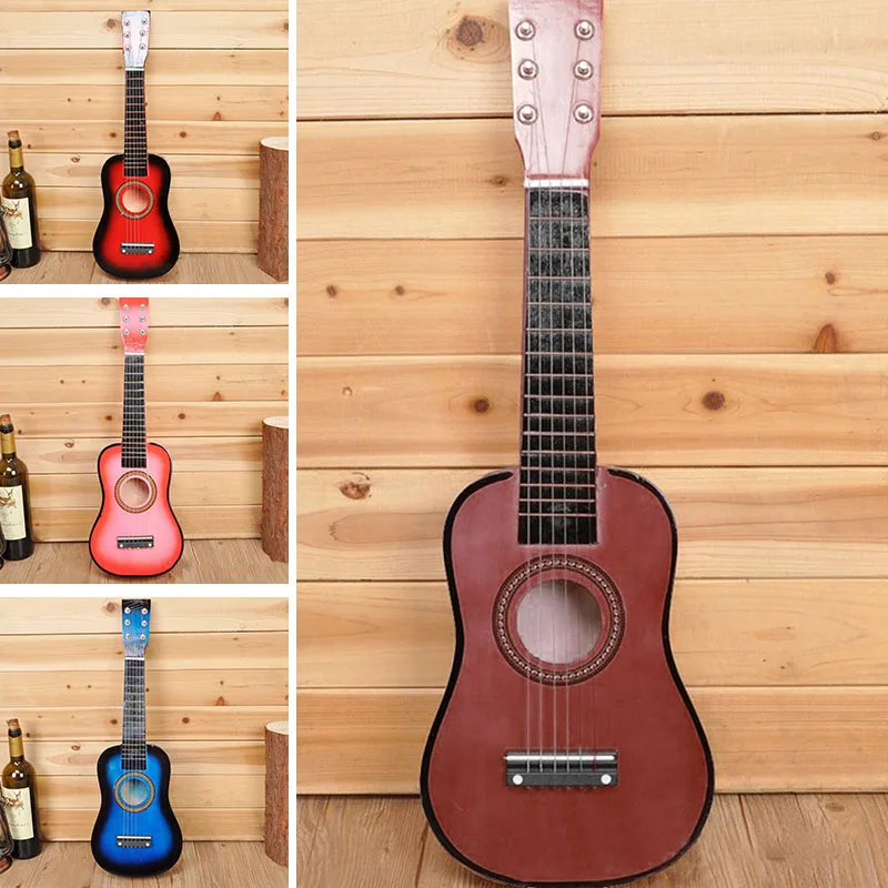 Kinder Gitaar Muzikaal Speelgoed Met 6 Snaren Educatieve Muziekinstrumenten Voor Kinderen Met 6 Snaar 21Inch Hout Duurzaam