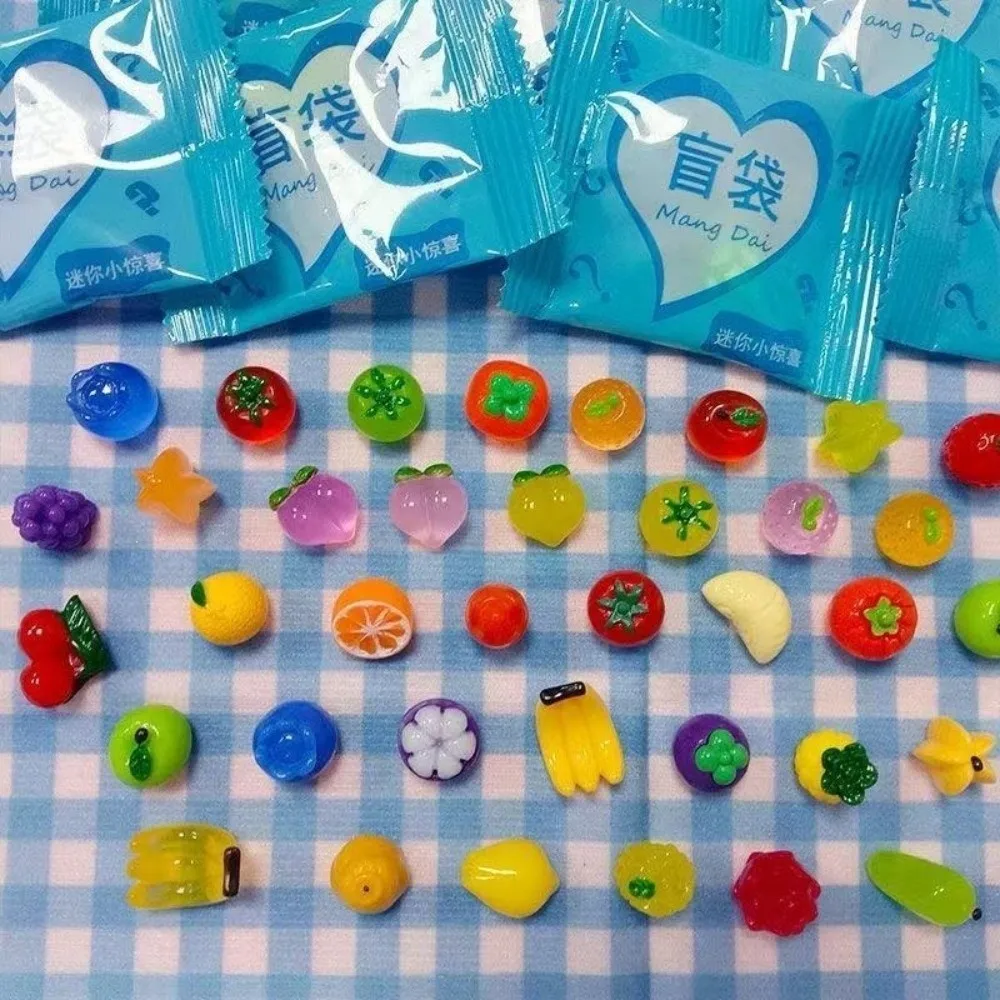 Mini Fruit Vegetable Models Surprise Selection Resin Miniature Food Ornaments Style Random Food Model Decorations