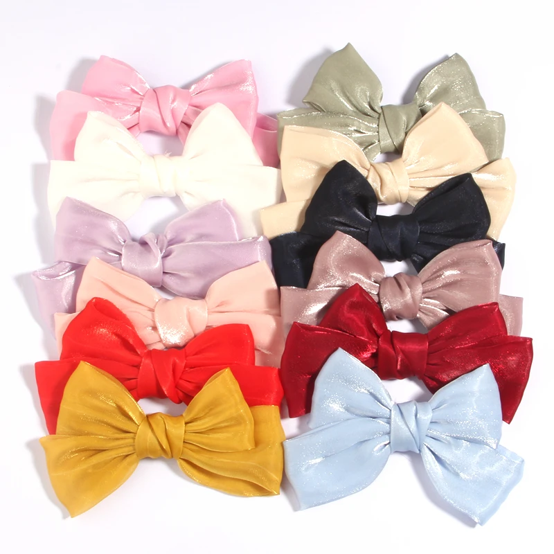 

50Pcs 4.8" 12cm Shining Style Girls Hair Elastics Rope Big Print Ribbon Flower Elastic Hair Bands Accessories Best Gifts