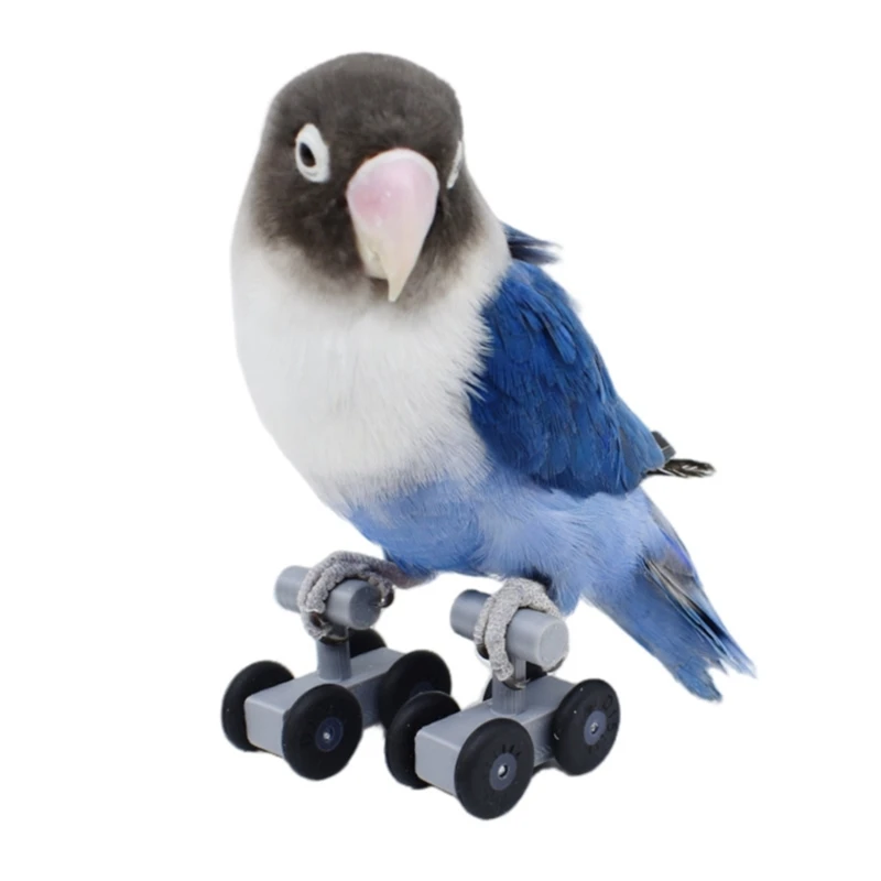 2x Bird Trick Training Toy for Parakeet Desktop Roller Skates Game Mini Desktop Roller Skates Parrot Bird Gifts