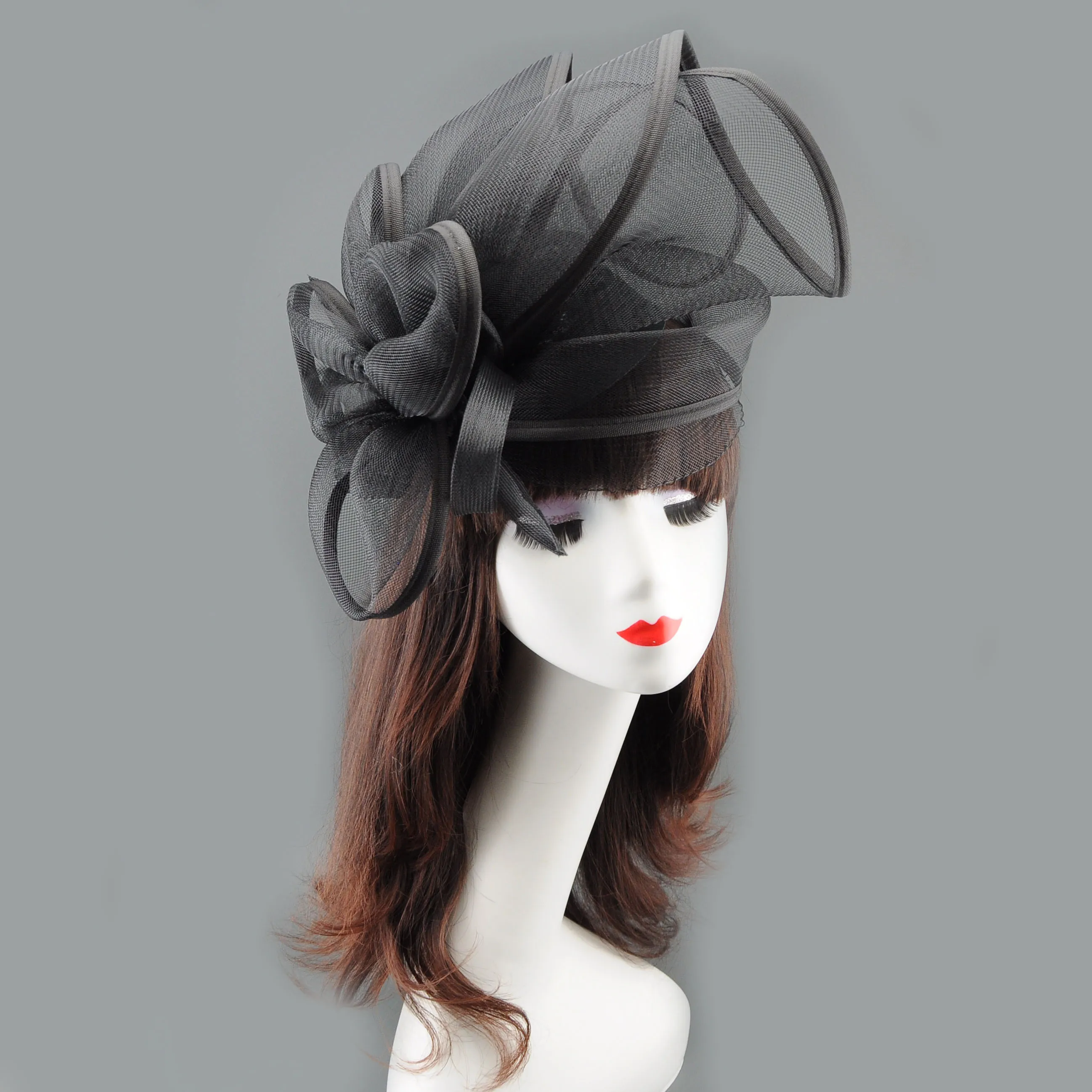 Tulle Flower Fascinator Hat Women, Floral Mesh Headpiece for Wedding Cocktail Party Horse Race, Vintage Exaggerated Feather Hair image 5
