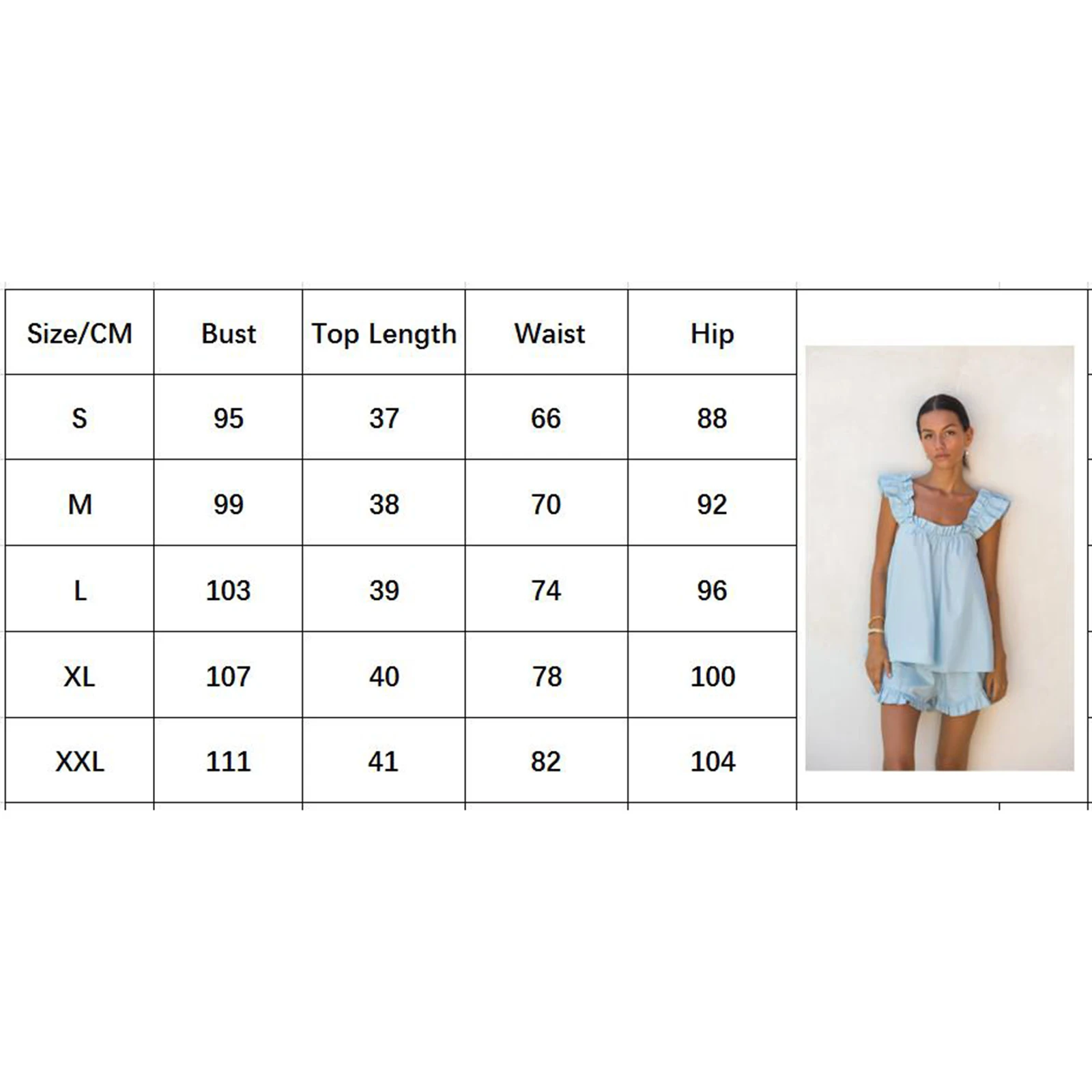 Women\'s Summer 2pcs Pajamas Sets Casual Sleeveless Spaghetti Straps Backless Sling Tank Top Ruffle Shorts Y2K Tracksuit