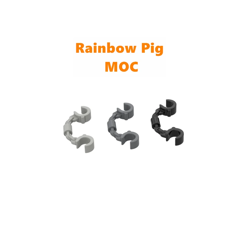 Rainbow Pig MOC Particles 61482 97927 Handcuffs Building Blocks Parts DIY Compatible Assembles Educational Creatives gift Toys