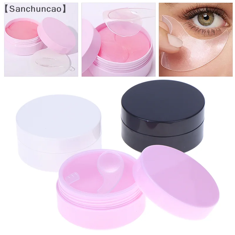 [サン] 100 グラム空の広口アイマスクジャーフラットボトルスプーンボディクリームローション包装ボトル容器化粧品メイクアップ