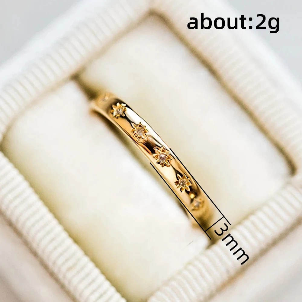 Huitan Simple Thin Design Wedding Rings, Silver & Gold Color