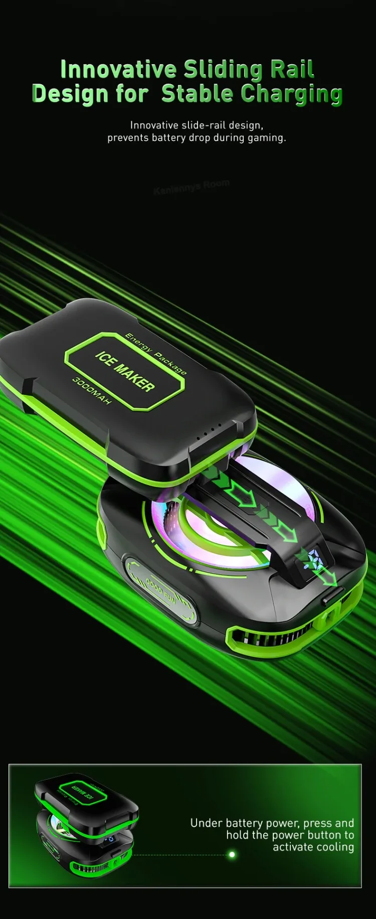 NEW JS85 Phone Silent Cooler Semiconductor Magnetic/ Back-clip Ice Freeze Cooling Radiator with 3000mAh Battery 3 Gears Display